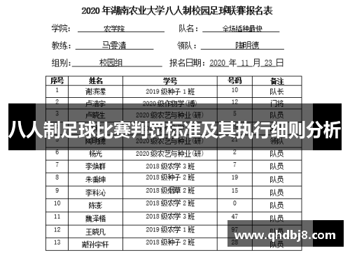 八人制足球比赛判罚标准及其执行细则分析